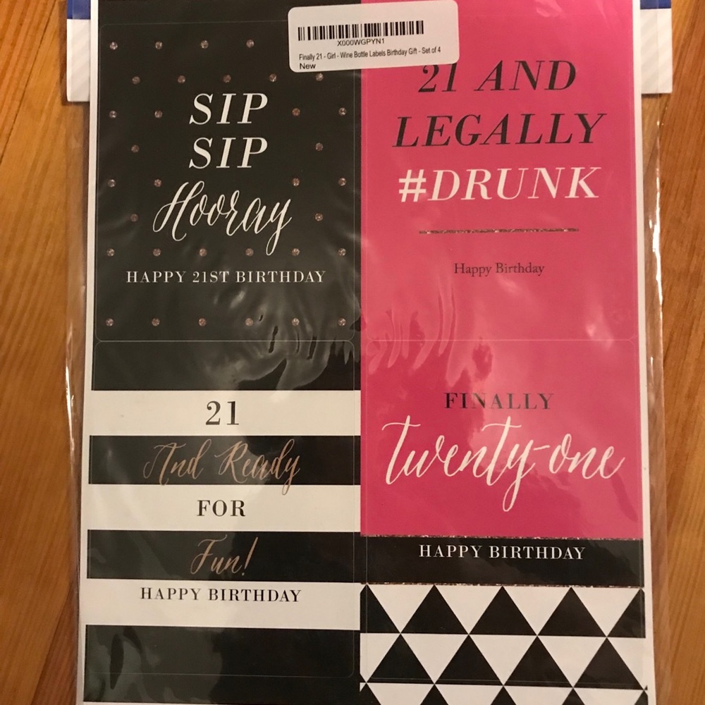 21st Birthday Stickers/Wine Label